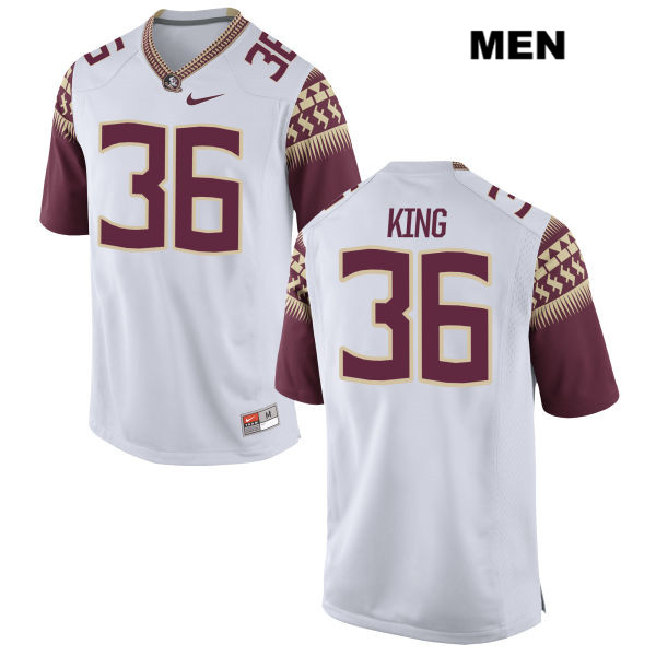 Men's NCAA Nike Florida State Seminoles #36 Aaron King College White Stitched Authentic Football Jersey GGK4069RS